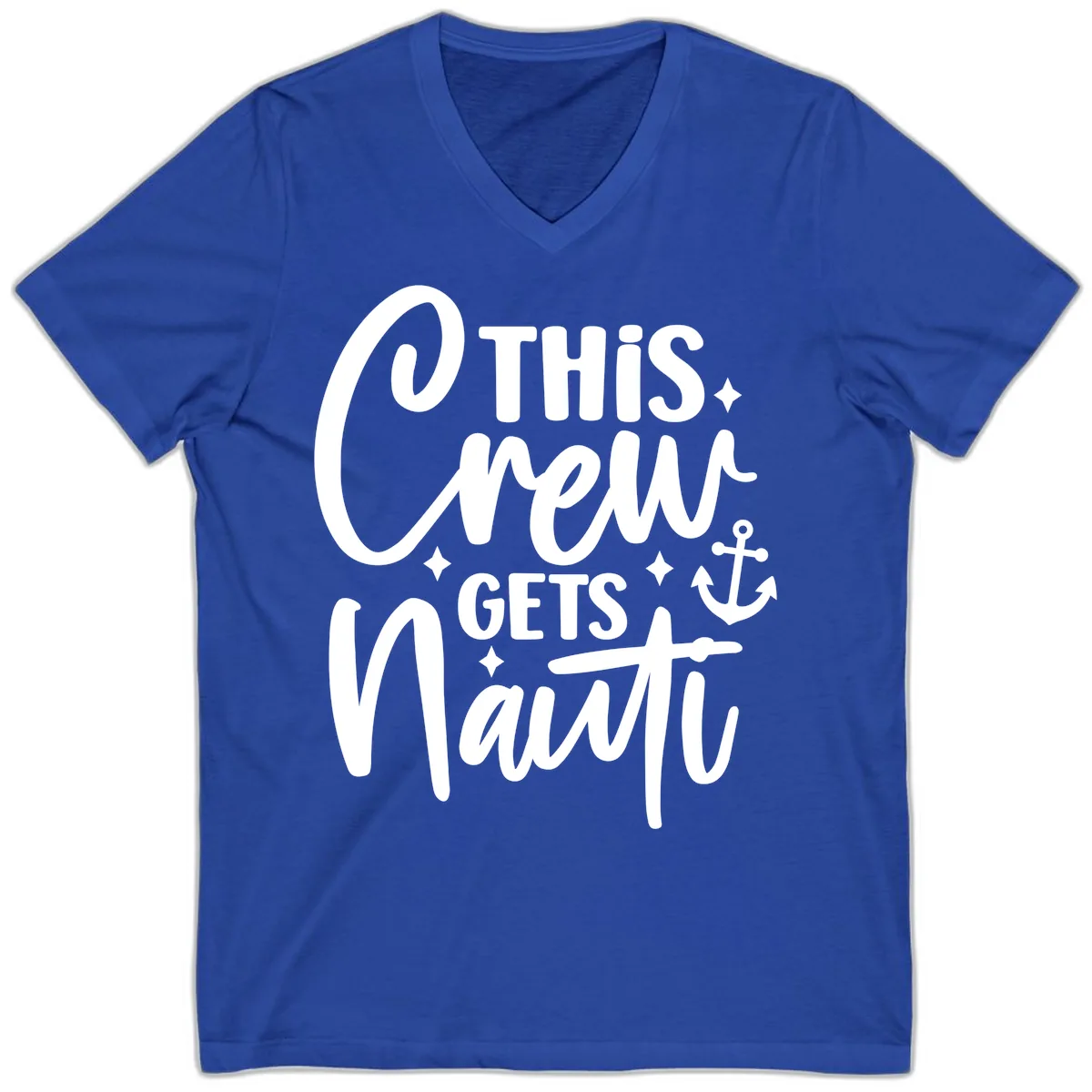 This Crew Gets Nauti Cruise Design V-Neck in True Royal