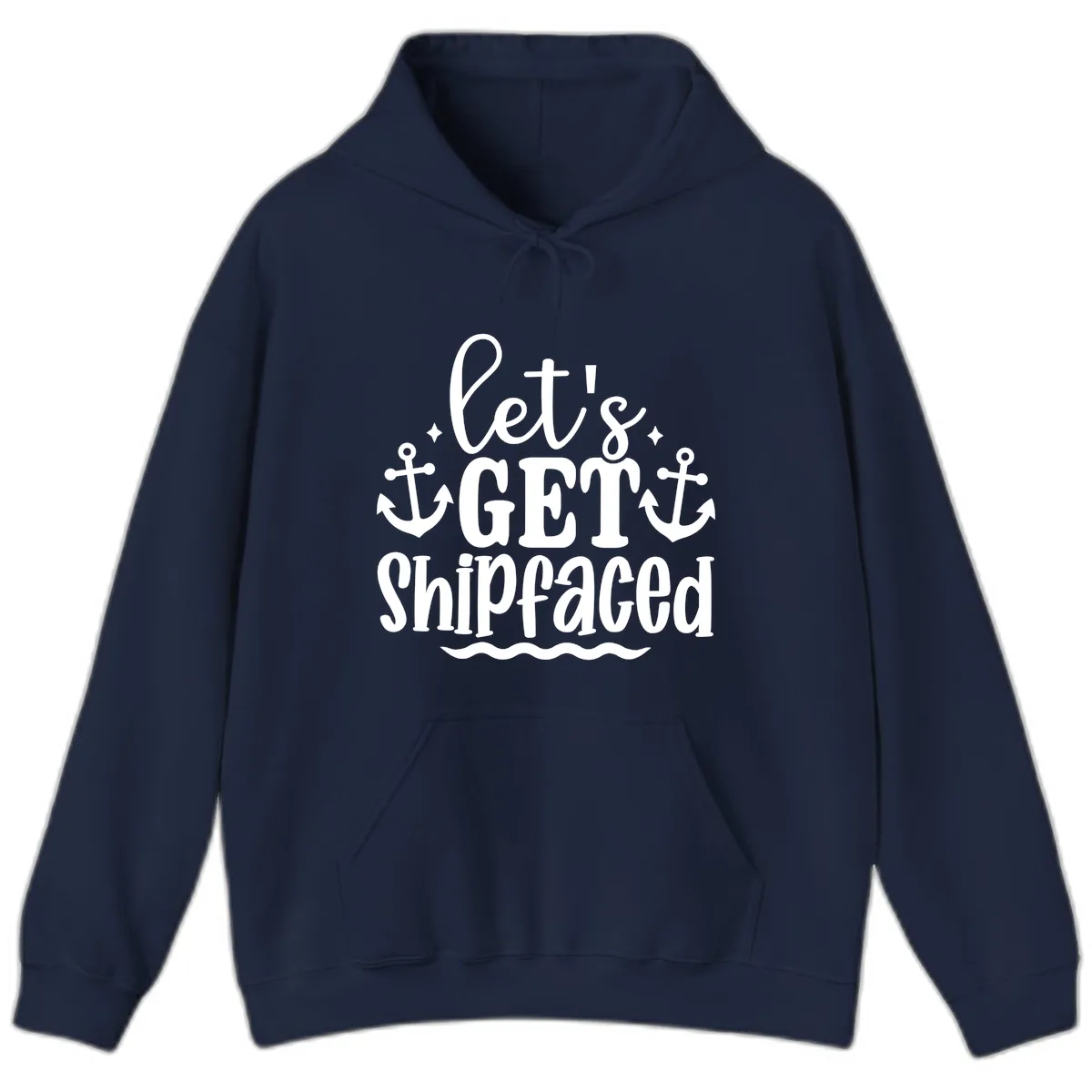 Let's Get Shipfaced Cruise Design Hoodie in Navy