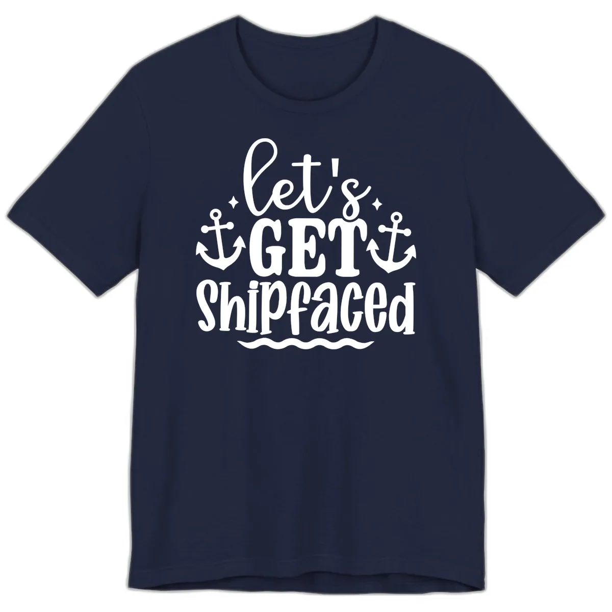 Let's Get Shipfaced Cruise Design Premium T-Shirt in Navy