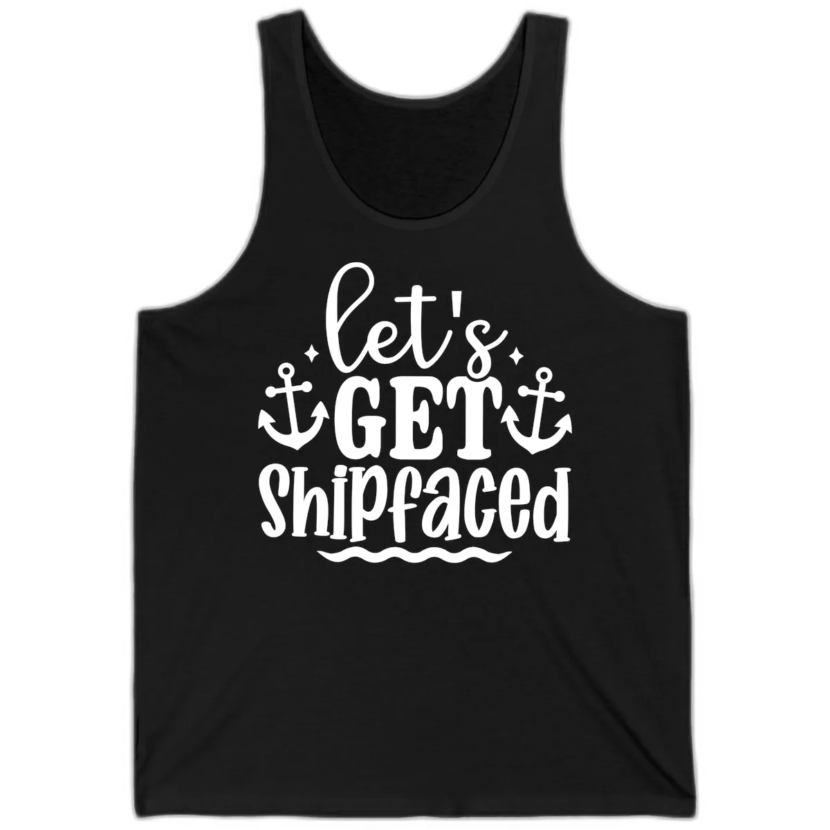 Let's Get Shipfaced Cruise Design Tank in Black