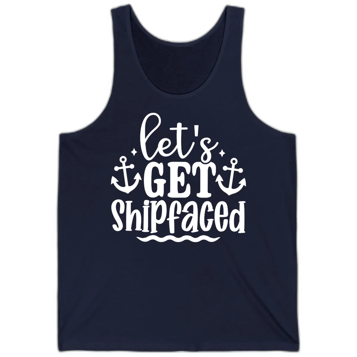 Let's Get Shipfaced Cruise Design Tank in Navy