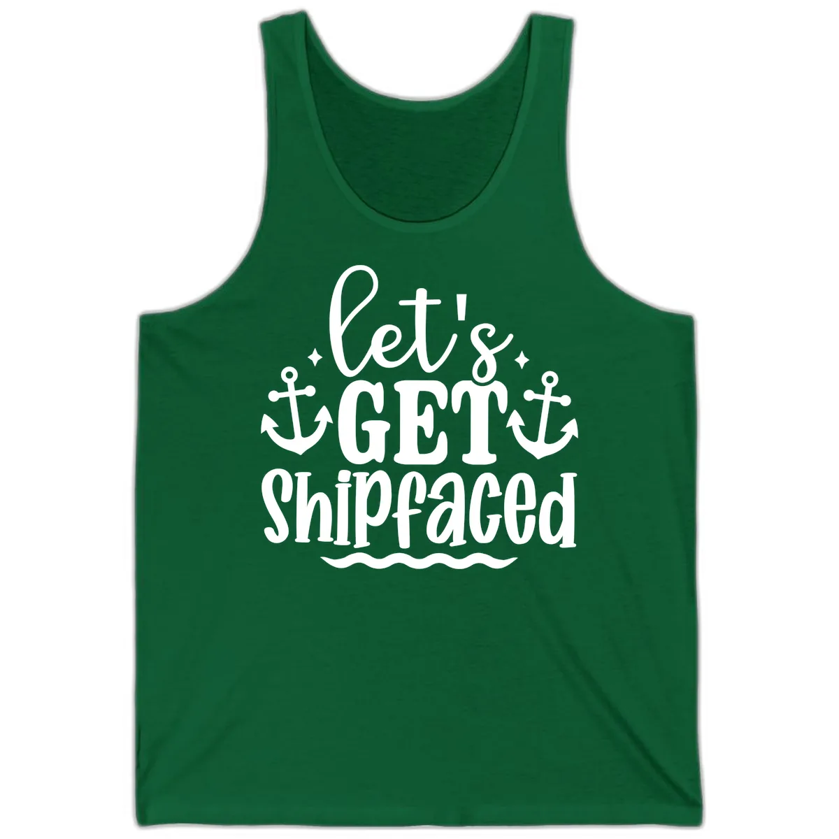 Let's Get Shipfaced Cruise Design Tank in Kelly