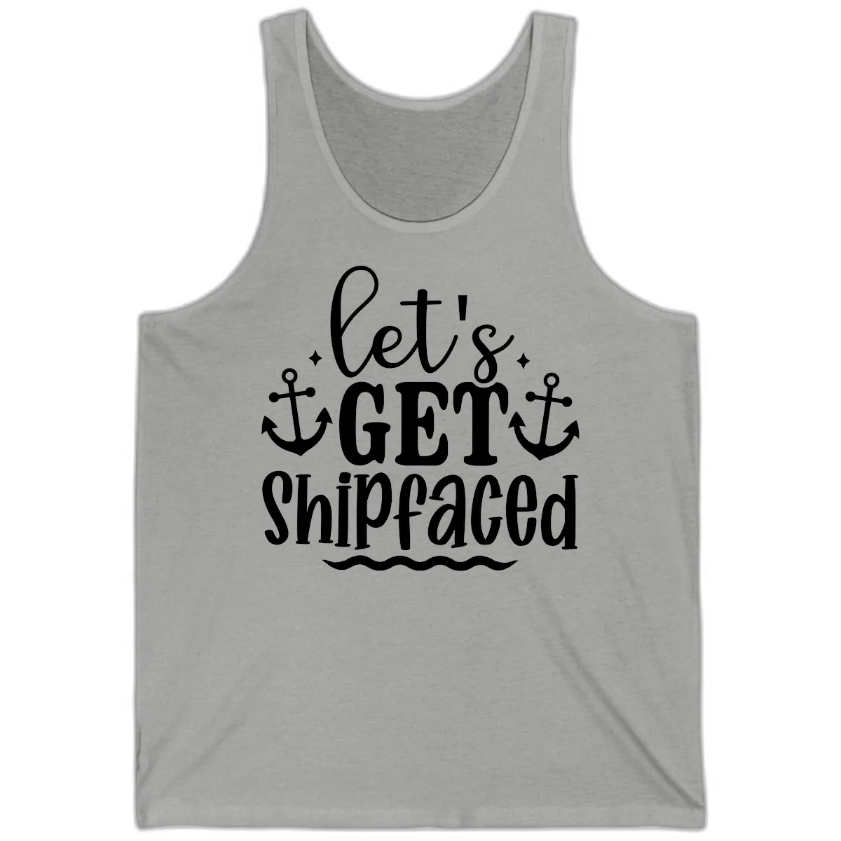 Let's Get Shipfaced Cruise Design Tank in Athletic Heather