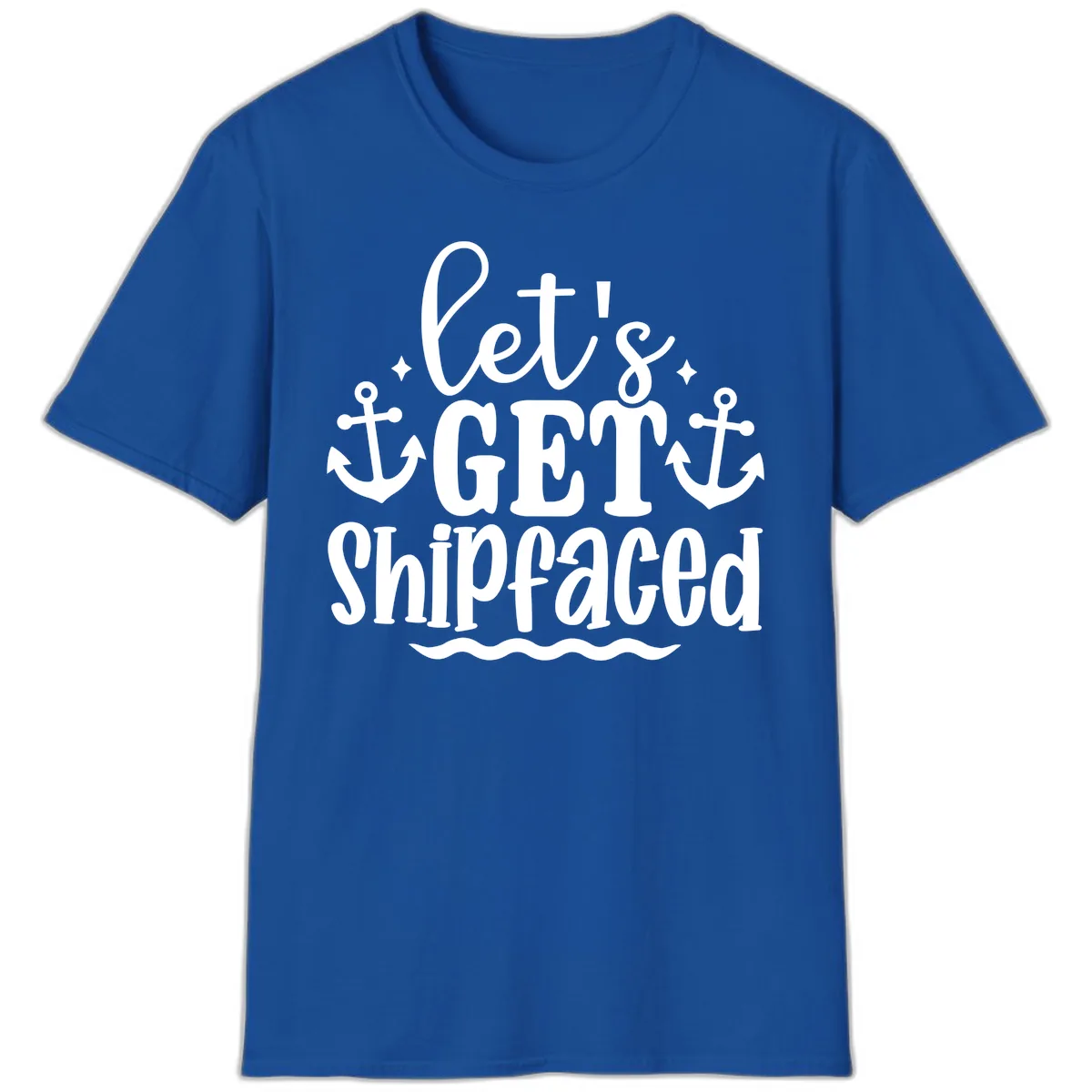 Let's Get Shipfaced Cruise Design T-Shirt in Royal