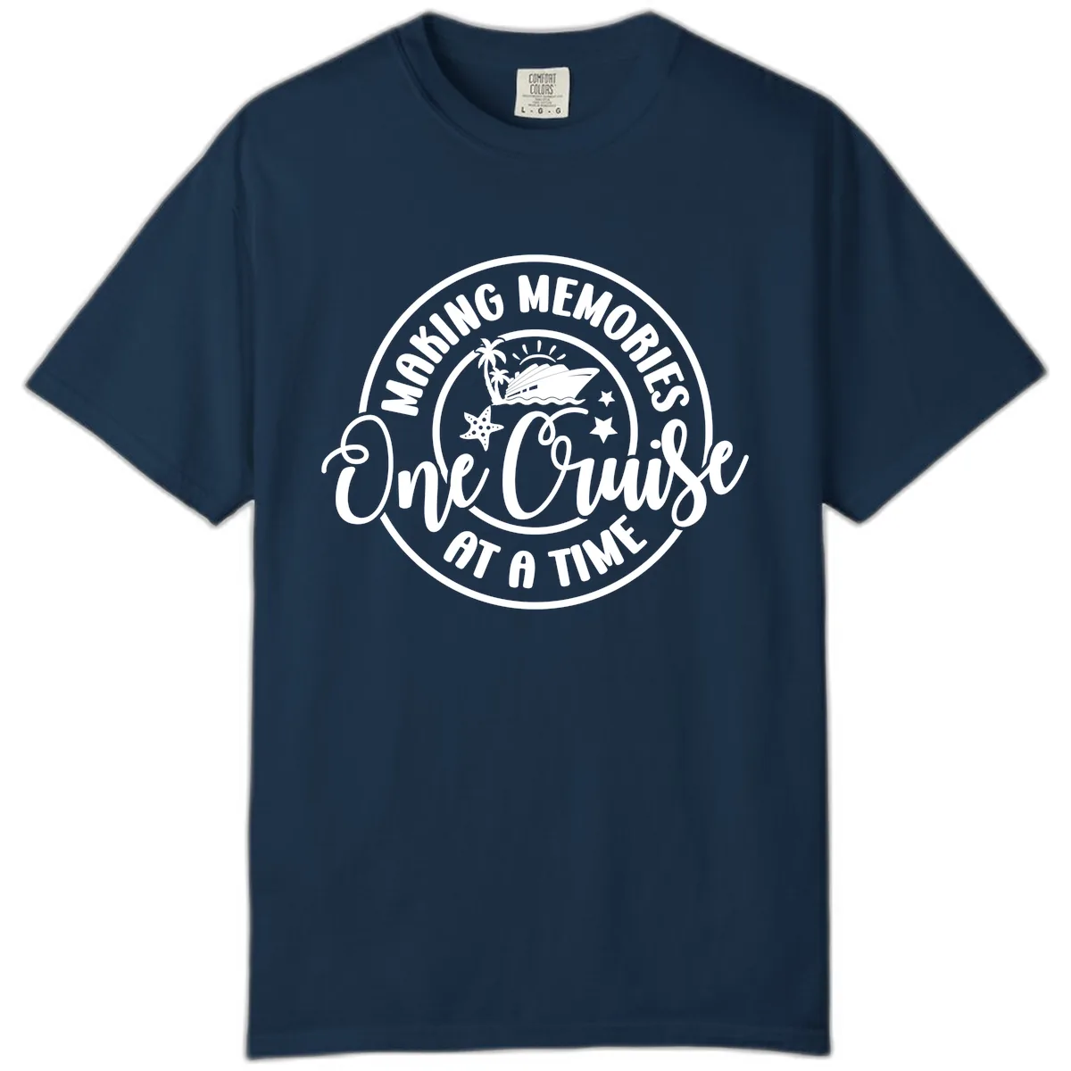 Making Memories One Cruise At A Time Comfort Color in True Navy