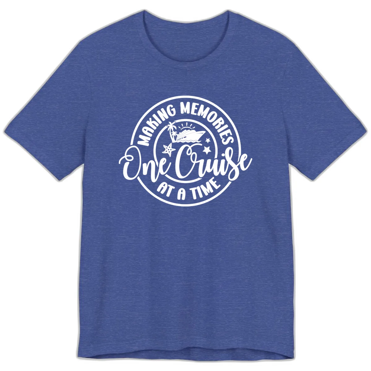 Making Memories One Cruise At A Time Premium T-Shirt in Heather True Royal