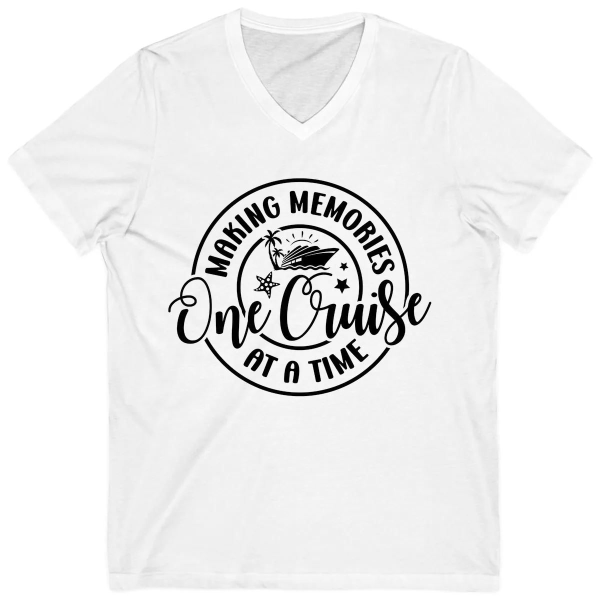 Making Memories One Cruise At A Time V-Neck in White