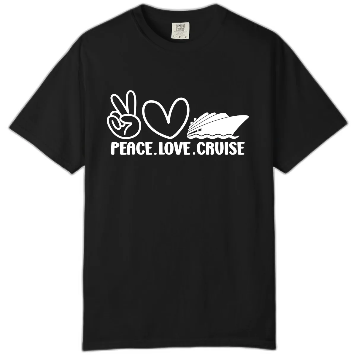 Peace Love Cruise Design Comfort Color in Black