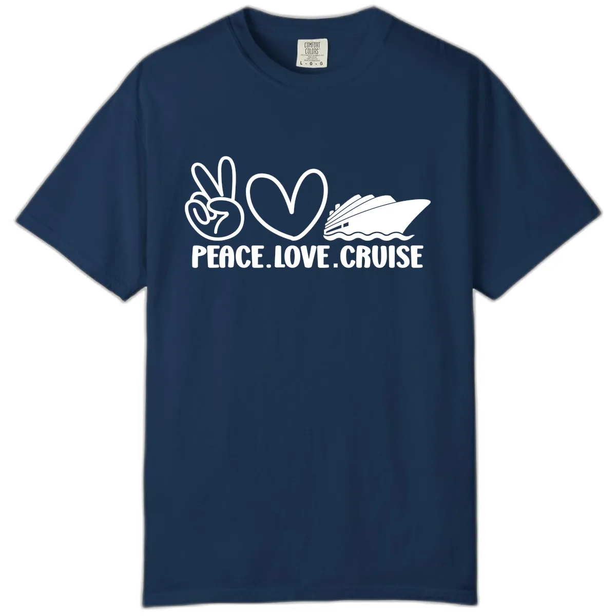 Peace Love Cruise Design Comfort Color in Navy