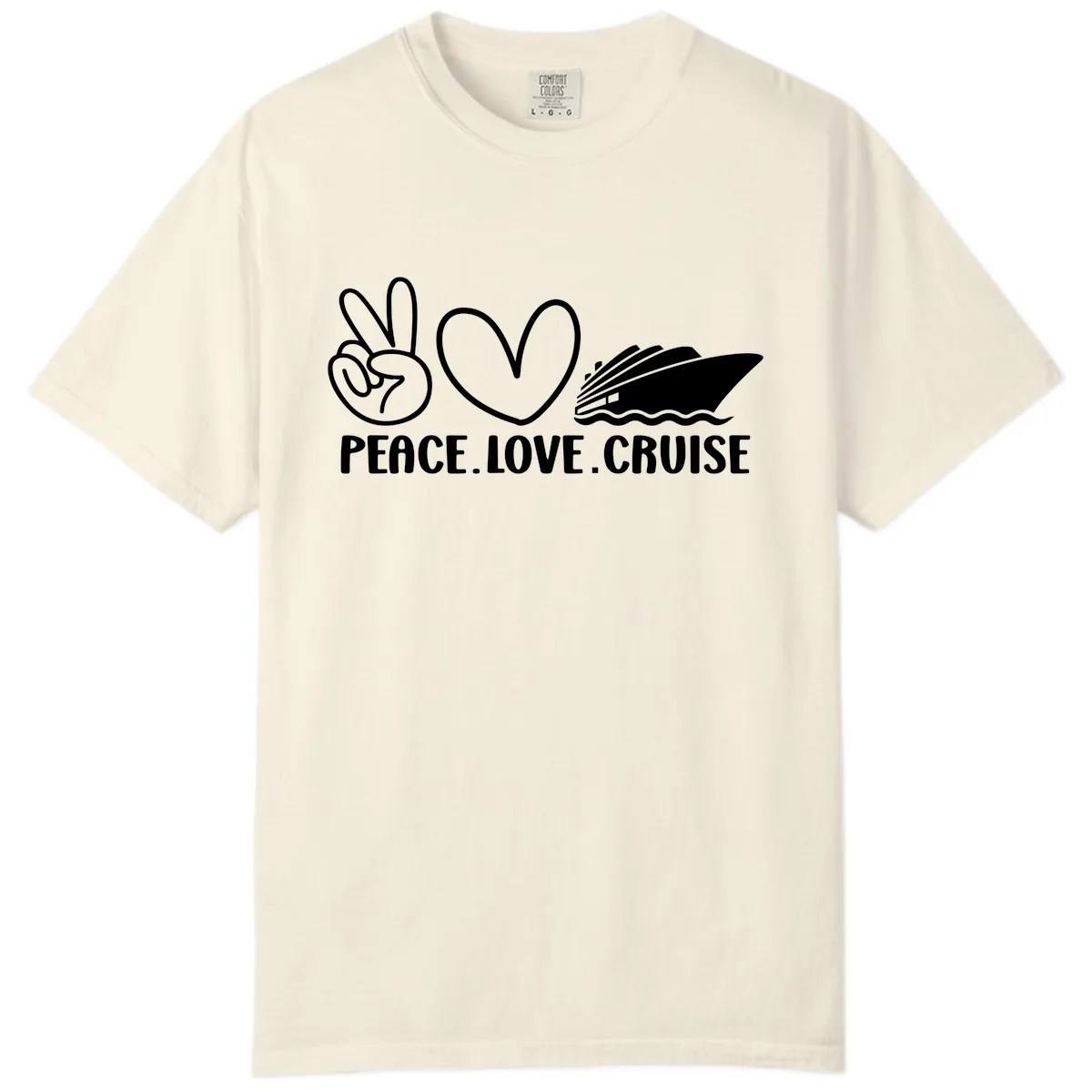 Peace Love Cruise Design Comfort Color in Ivory