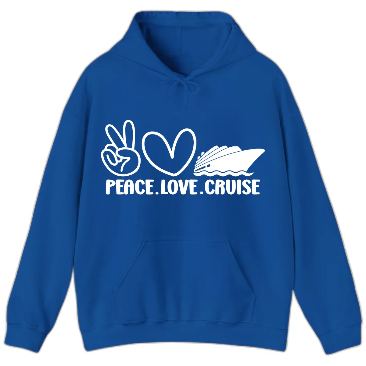 Peace Love Cruise Design Hoodie in Royal