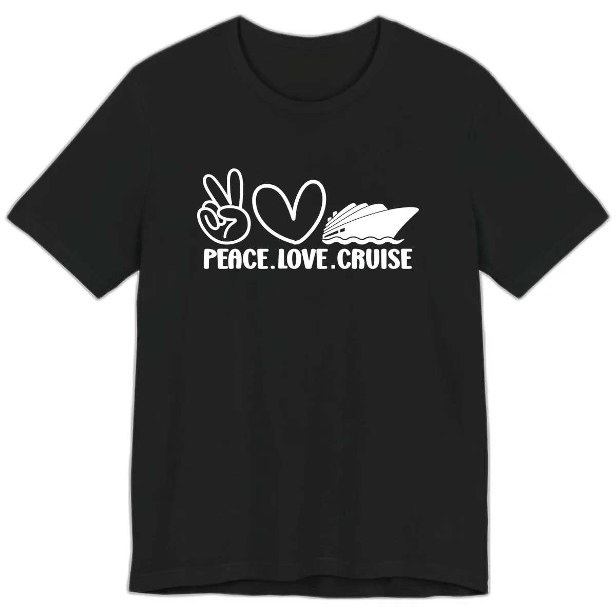 Peace Love Cruise Design Premium T-Shirt in Black