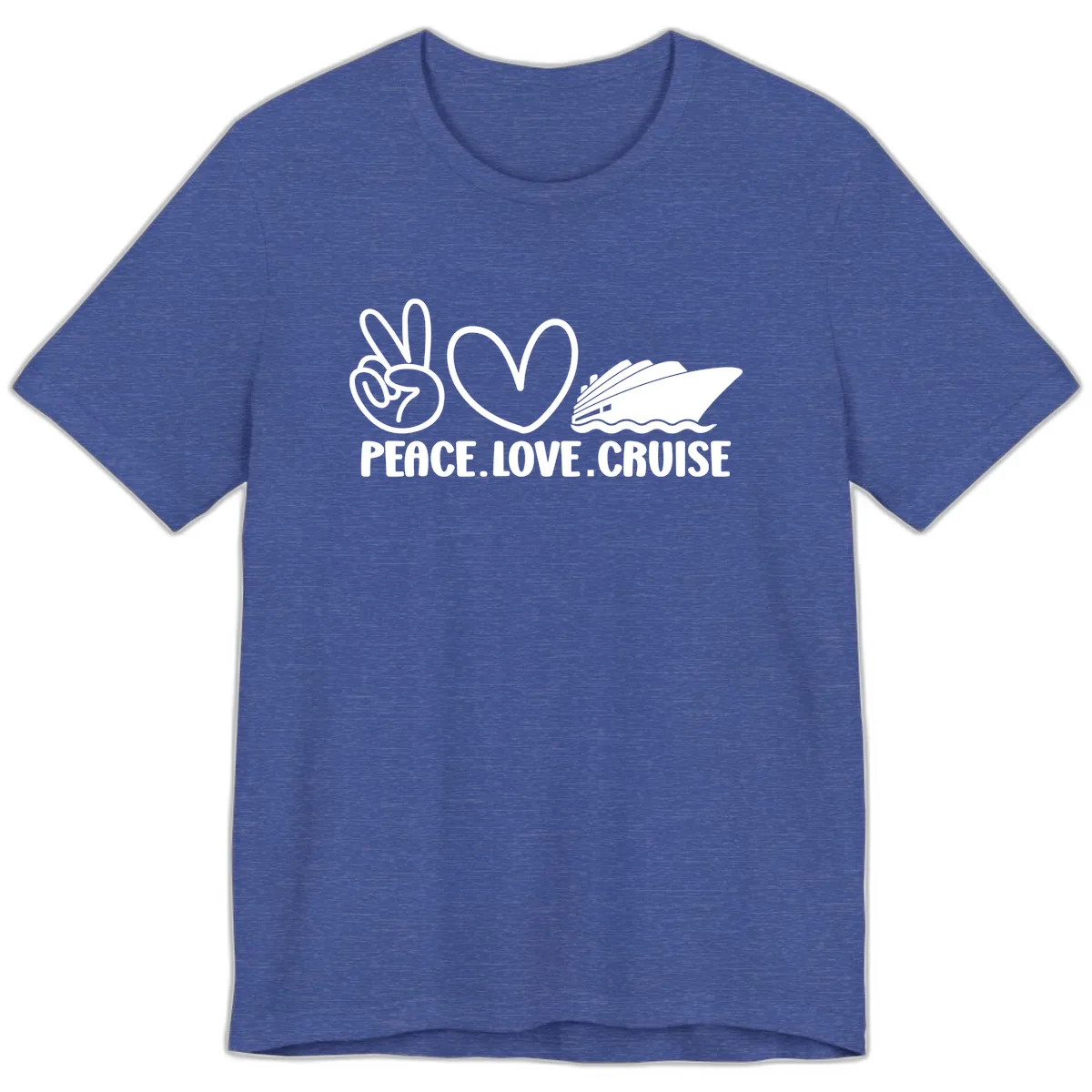 Peace Love Cruise Design Premium T-Shirt in Heather True Royal