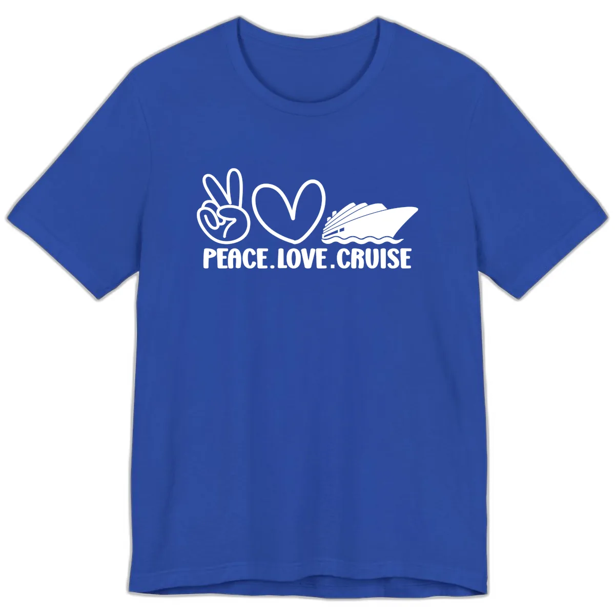 Peace Love Cruise Design Premium T-Shirt in True Royal