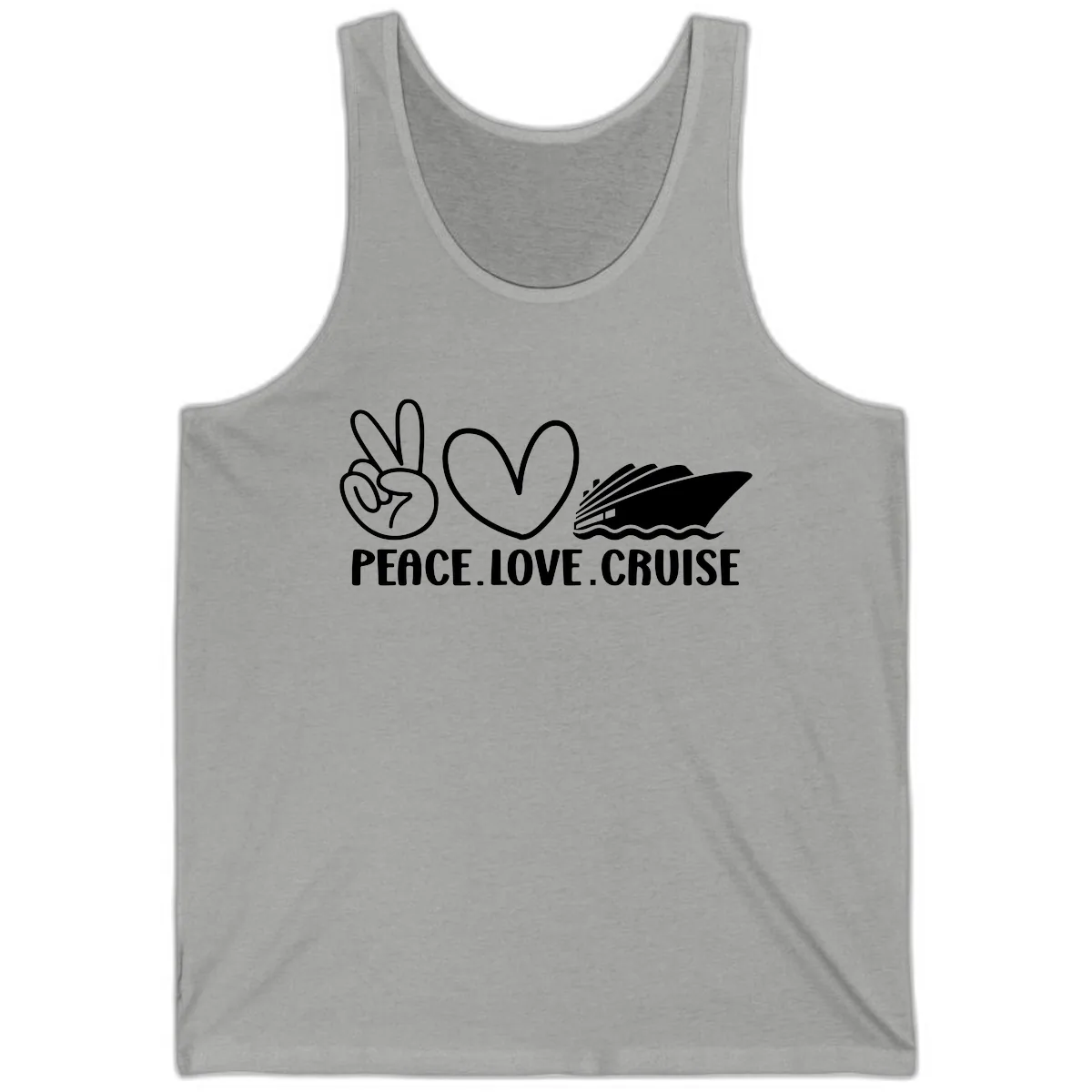 Peace Love Cruise Design Tank in Athletic Heather