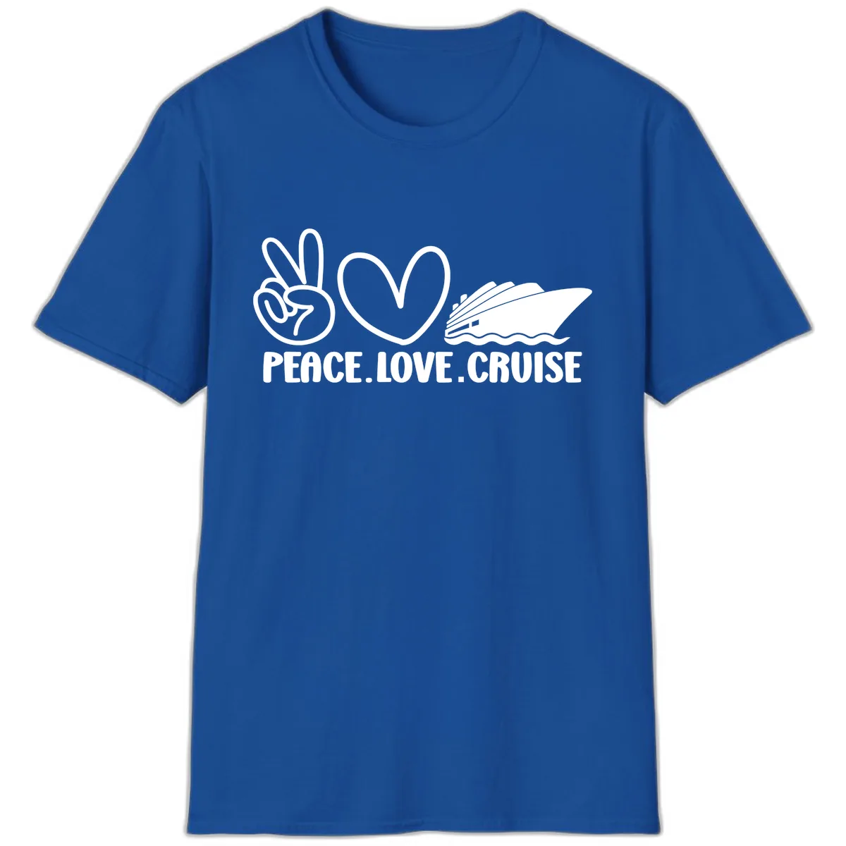 Peace Love Cruise Design T-Shirt in Royal