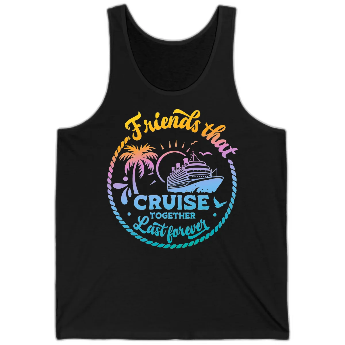 Friends That Cruise Together Last Forever Tank in Black