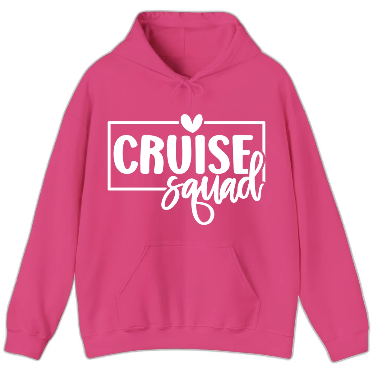 Cruise Squad Matching Group Design Hoodie in Heliconia