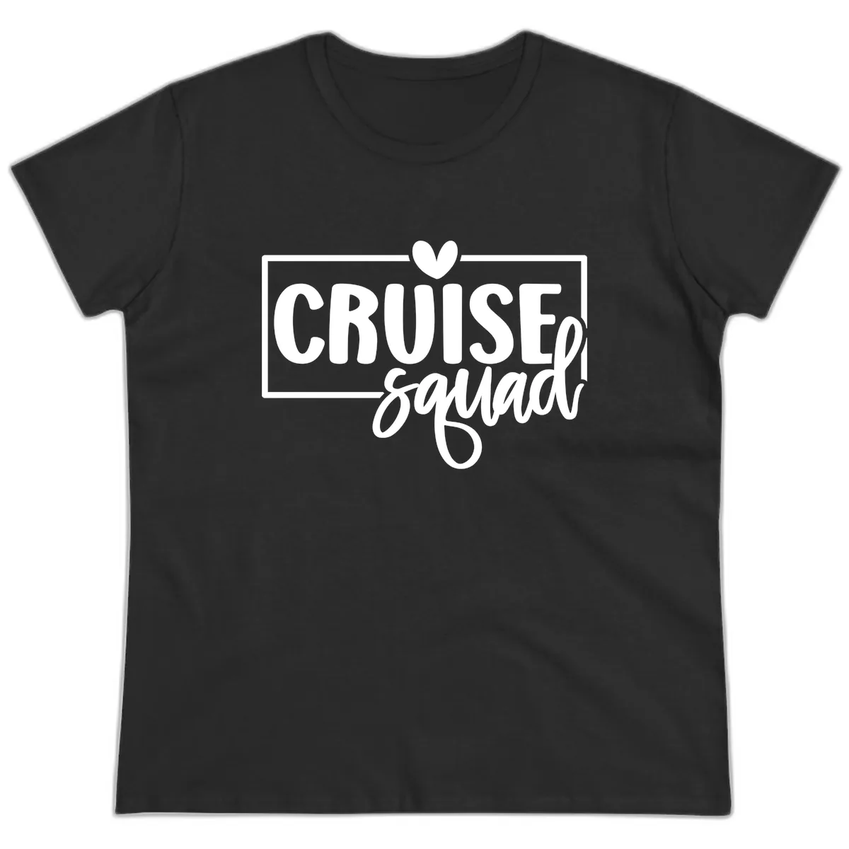 Cruise Squad Matching Group Design Ladies Tee in Black