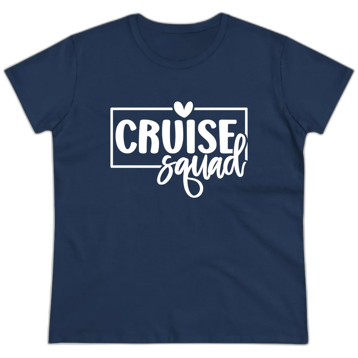 Cruise Squad Matching Group Design Ladies Tee in Navy