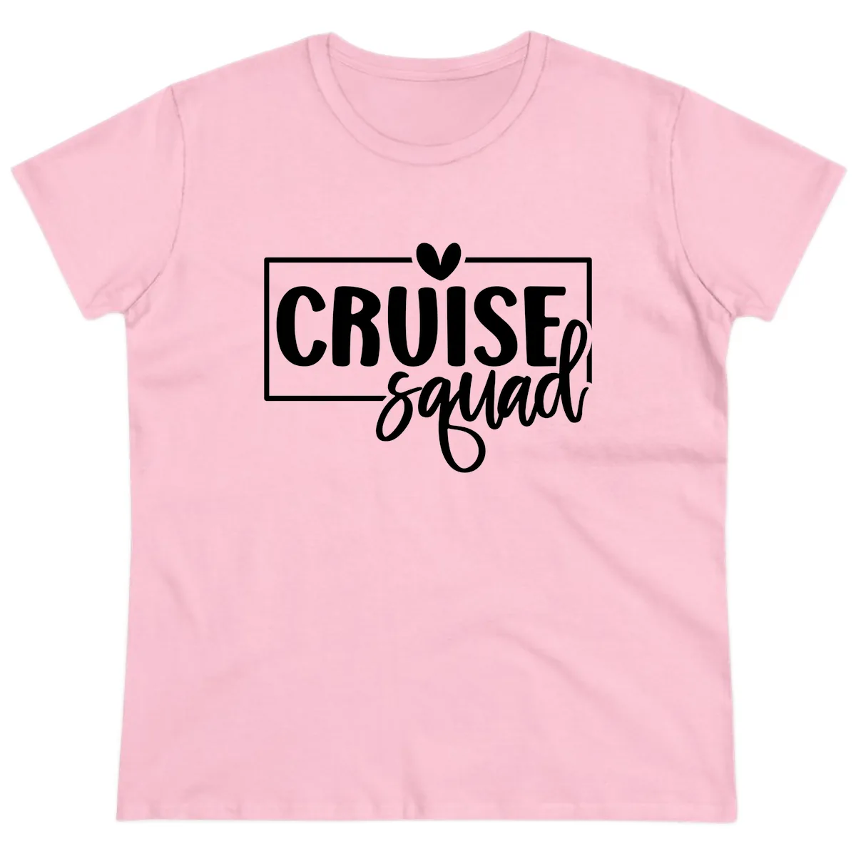 Cruise Squad Matching Group Design Ladies Tee in Light Pink