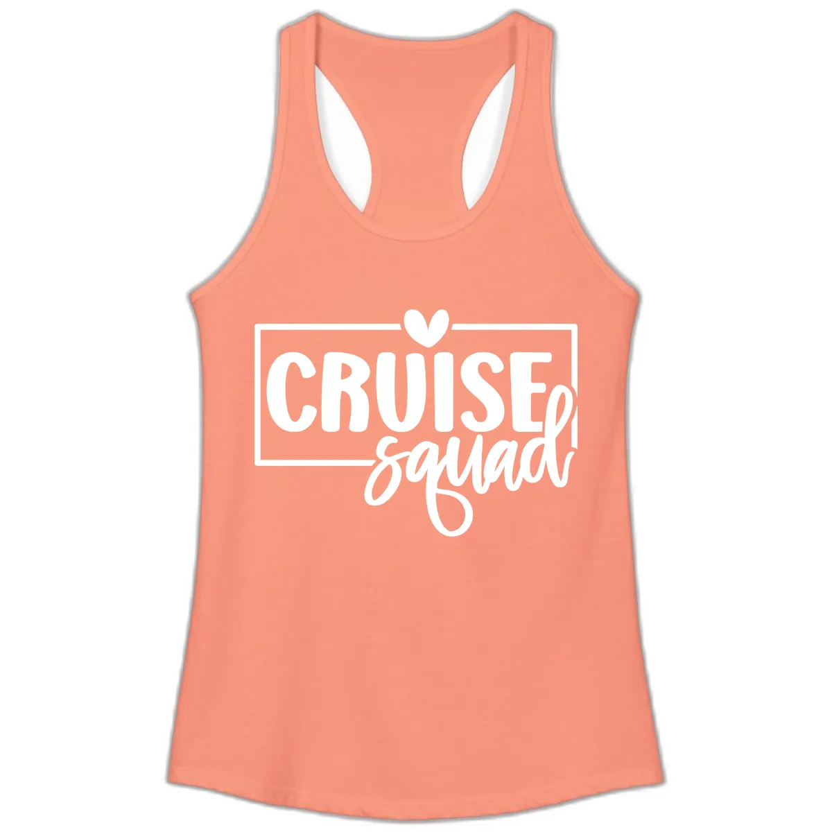 Cruise Squad Matching Group Design Ladies Tank in Solid Light Orange