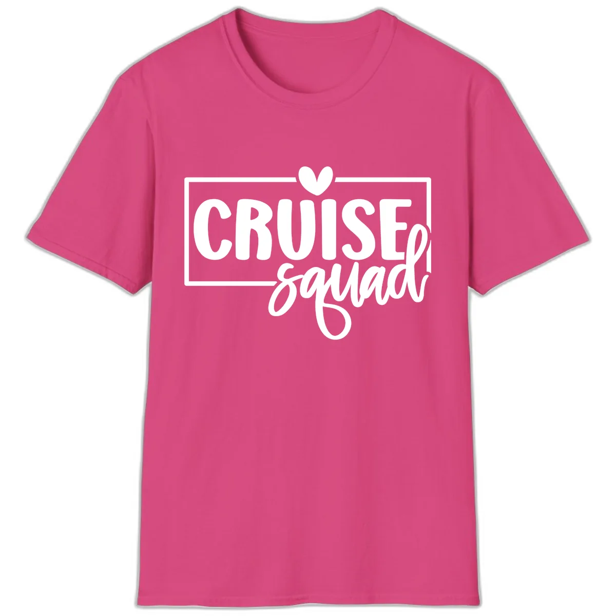 Cruise Squad Matching Group Design T-Shirt in Heliconia