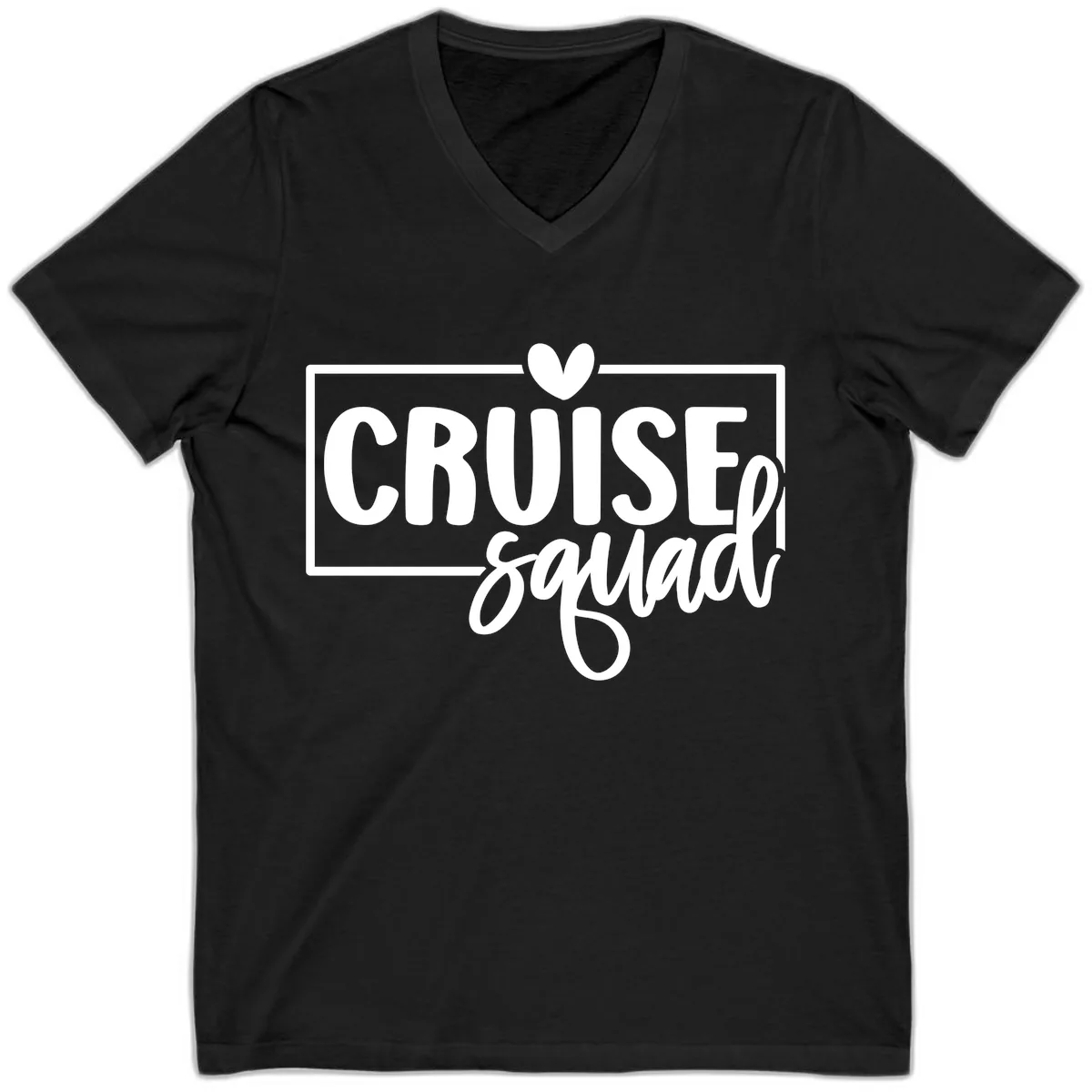 Cruise Squad Matching Group Design V-Neck in Black