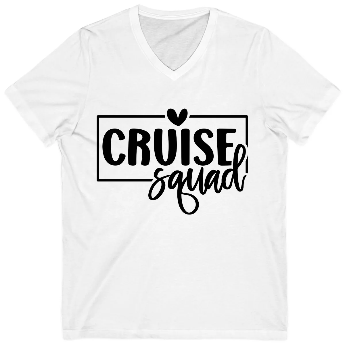 Cruise Squad Matching Group Design V-Neck in White