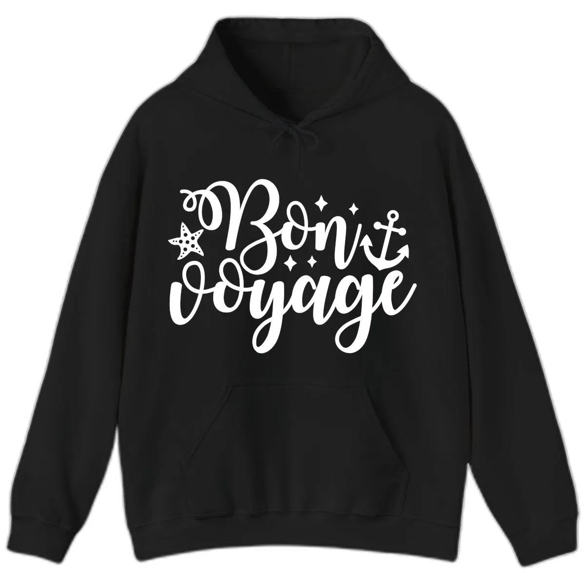 Bon Voyage Cruise Departure Design Hoodie in Black