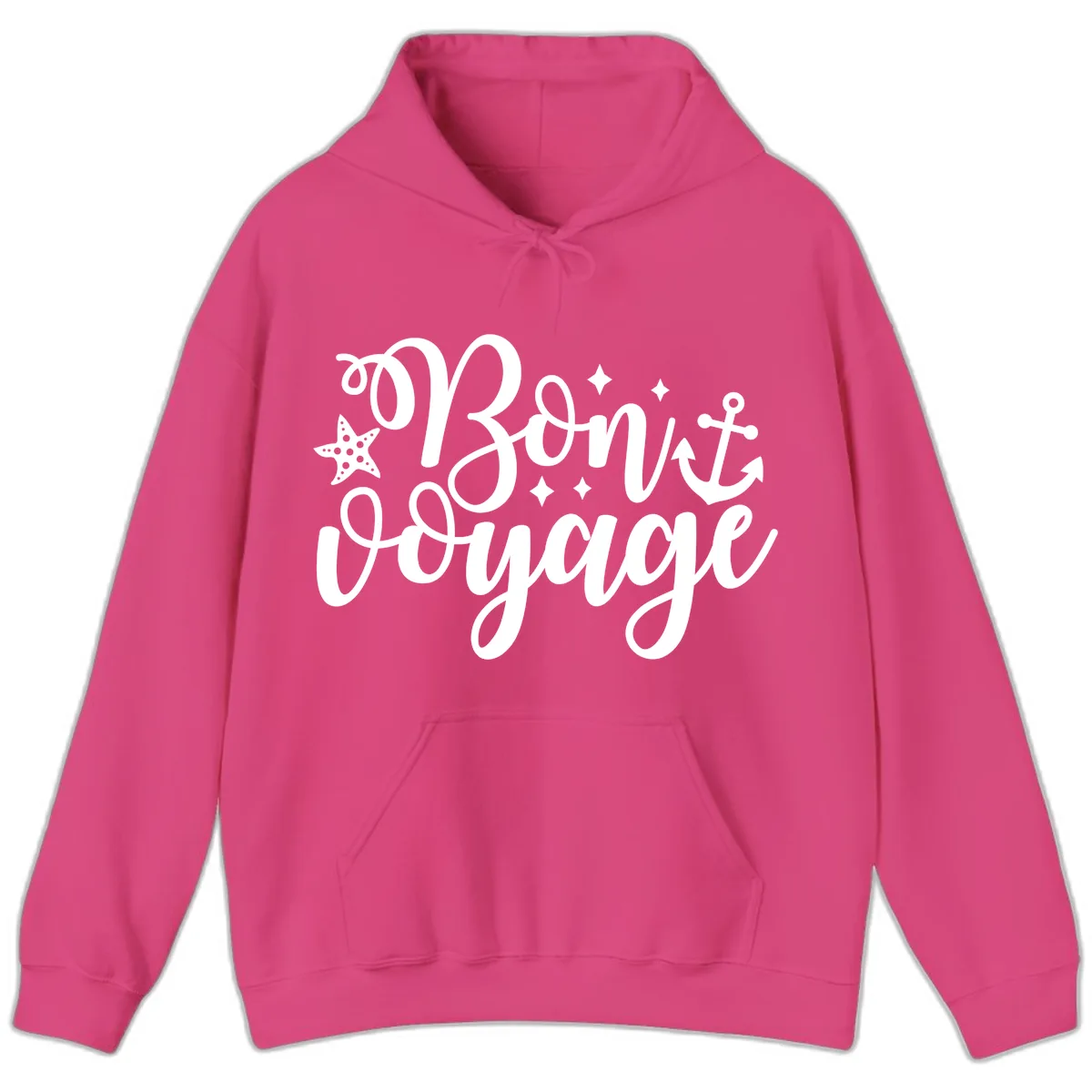 Bon Voyage Cruise Departure Design Hoodie in Heliconia