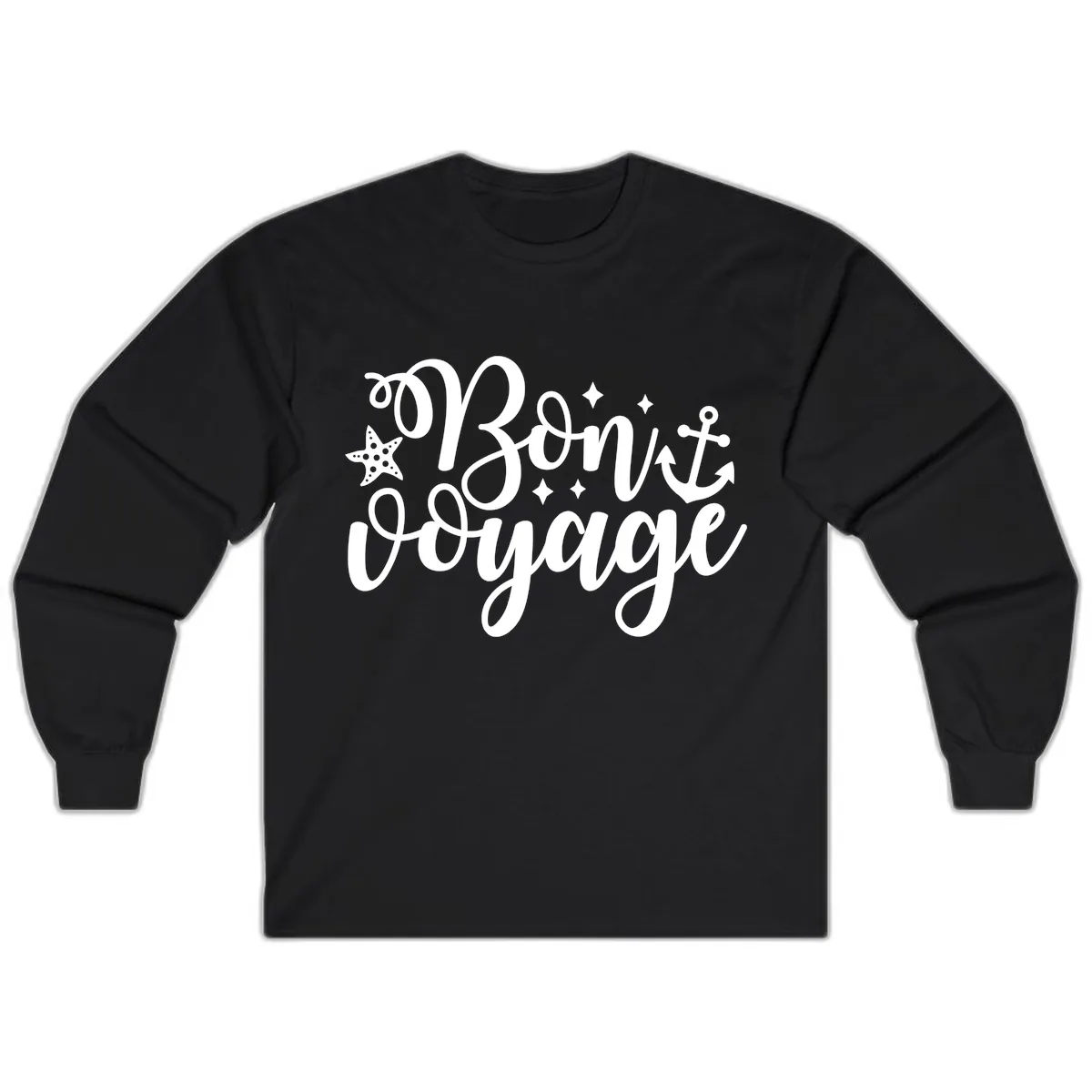 Bon Voyage Cruise Departure Design Long Sleeve in Black