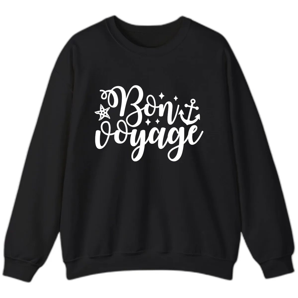 Bon Voyage Cruise Departure Design Sweatshirt in Black