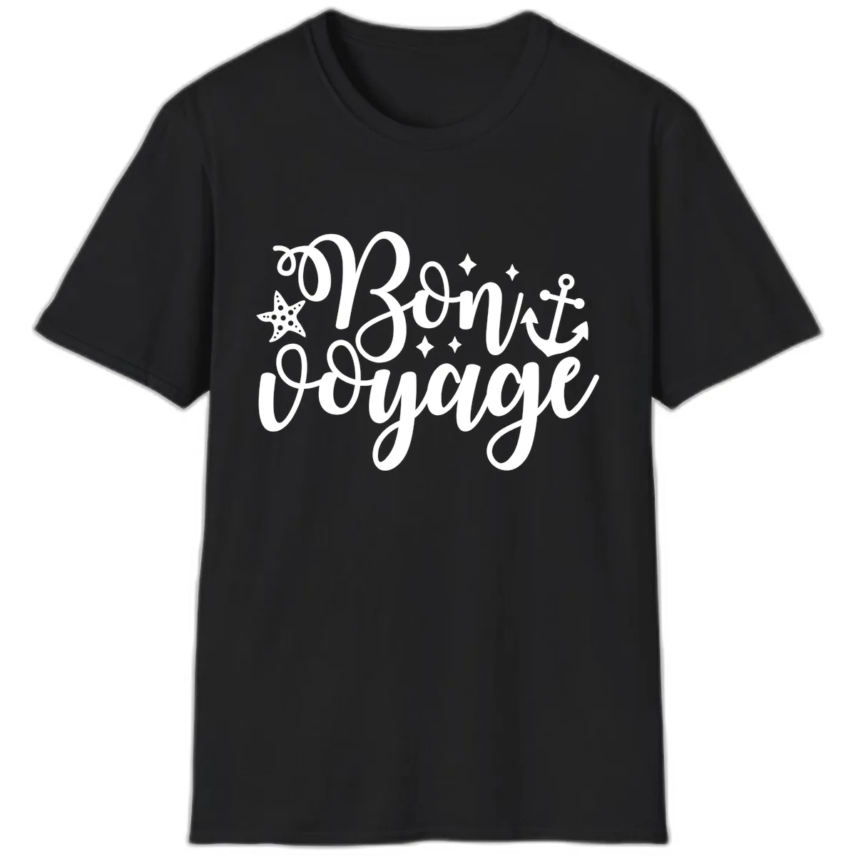 Bon Voyage Cruise Departure Design T-Shirt in Black