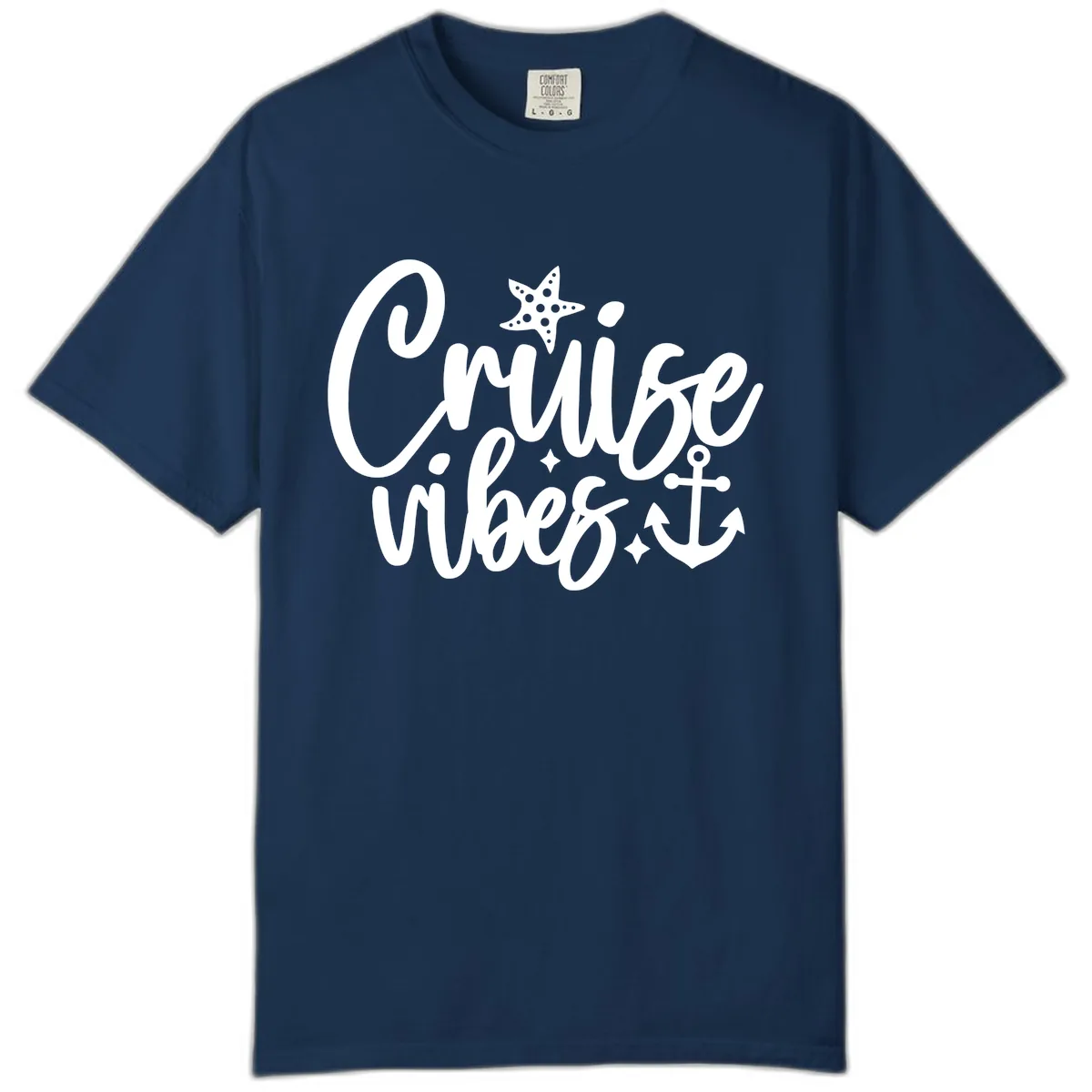 Cruise Vibes Nautical Themed Design Comfort Color in Navy