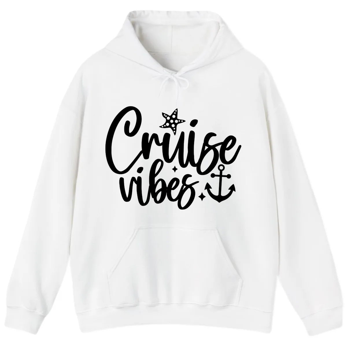 Cruise Vibes Nautical Themed Design Hoodie in White