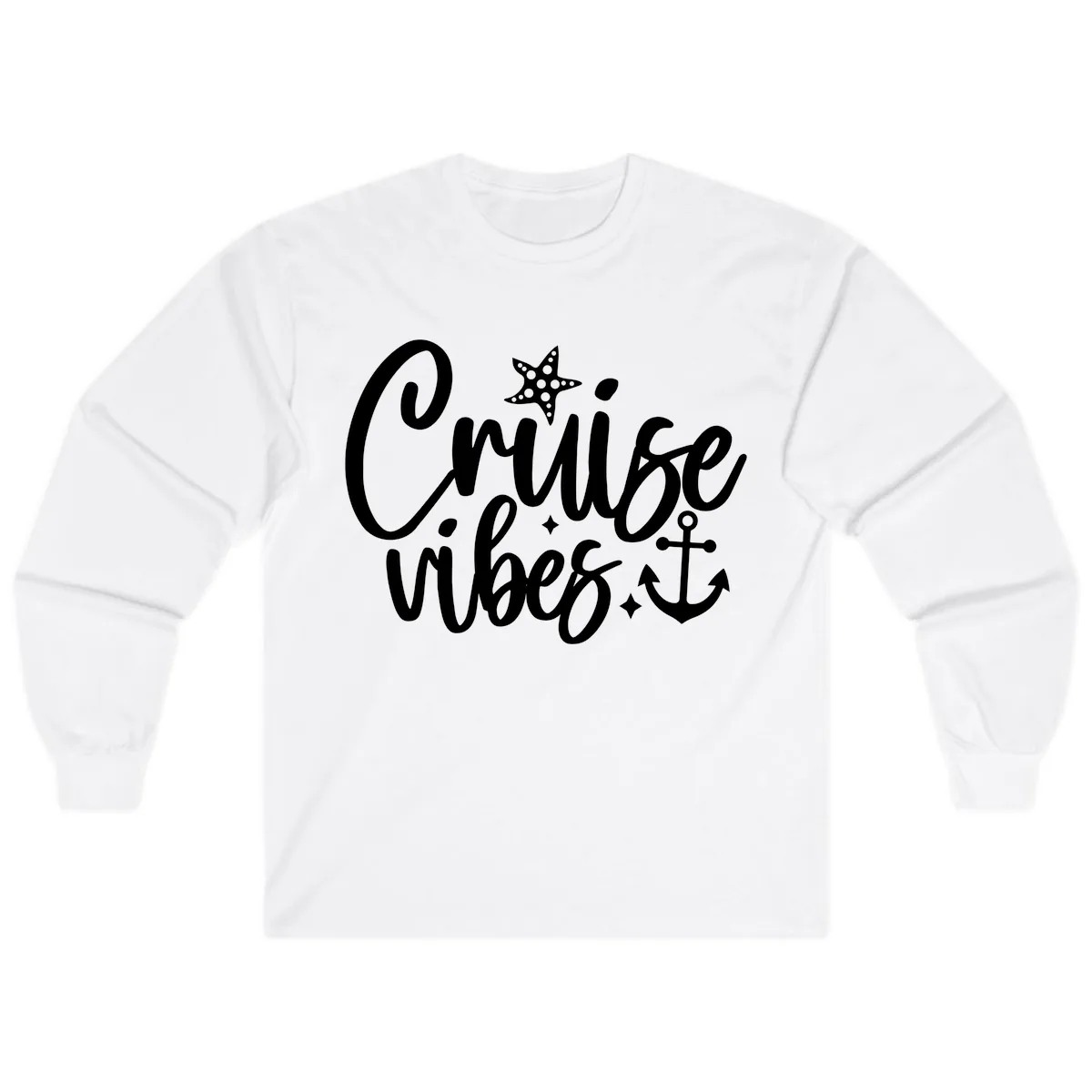Cruise Vibes Nautical Themed Design Long Sleeve in White