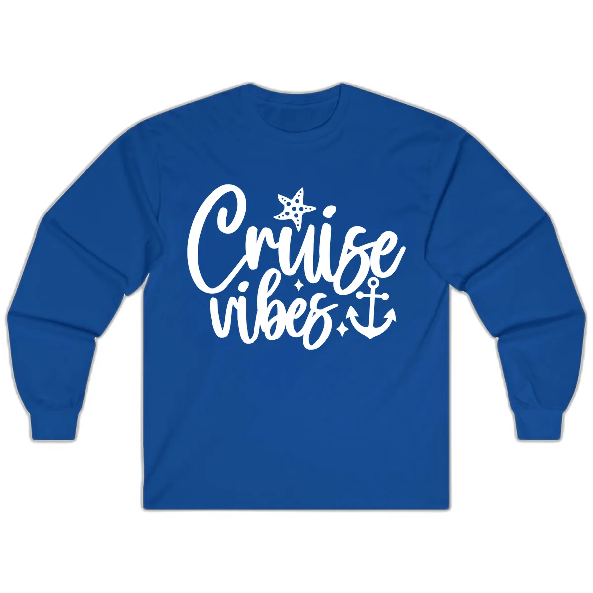 Cruise Vibes Nautical Themed Design Long Sleeve in Royal