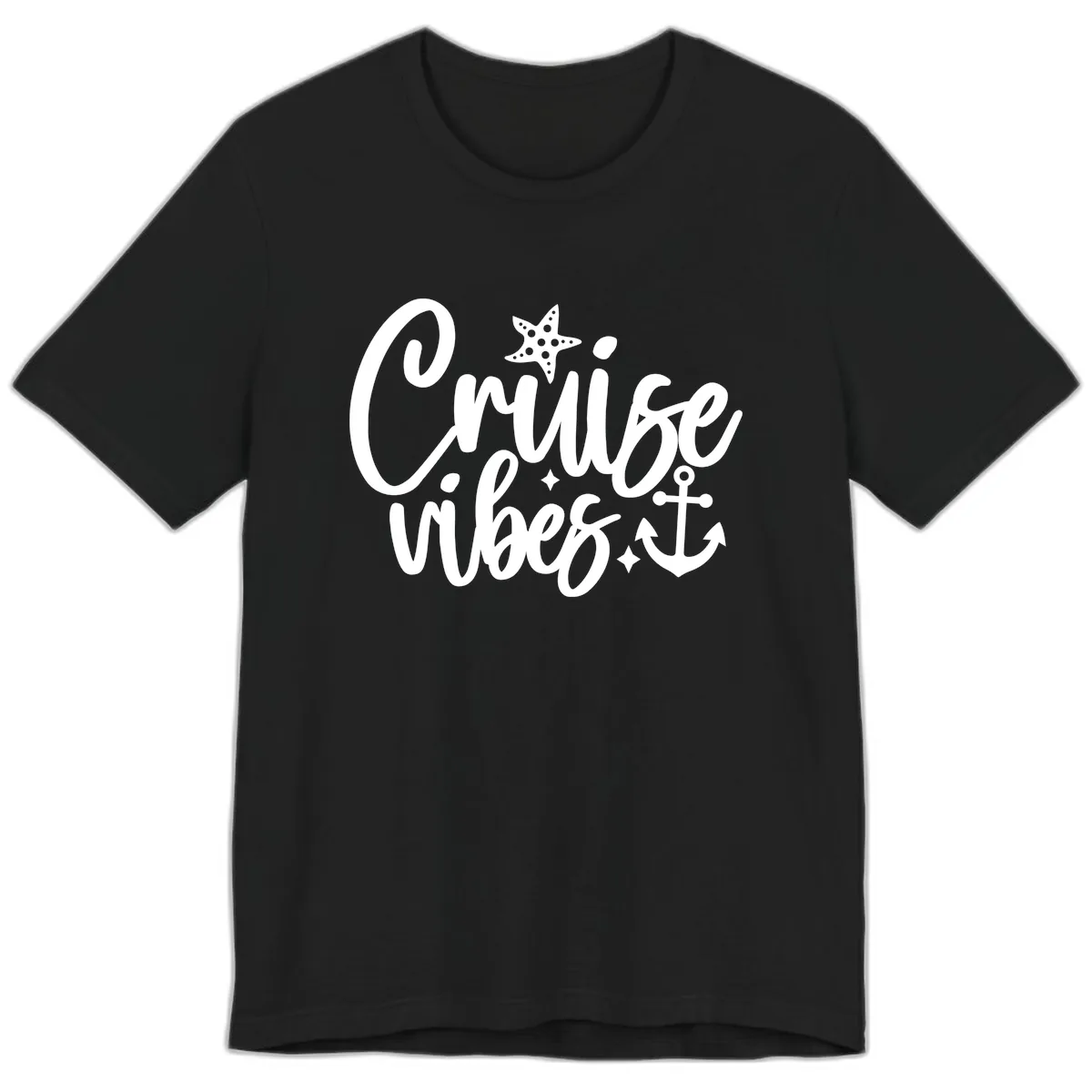 Cruise Vibes Nautical Themed Design Premium T-Shirt in Black
