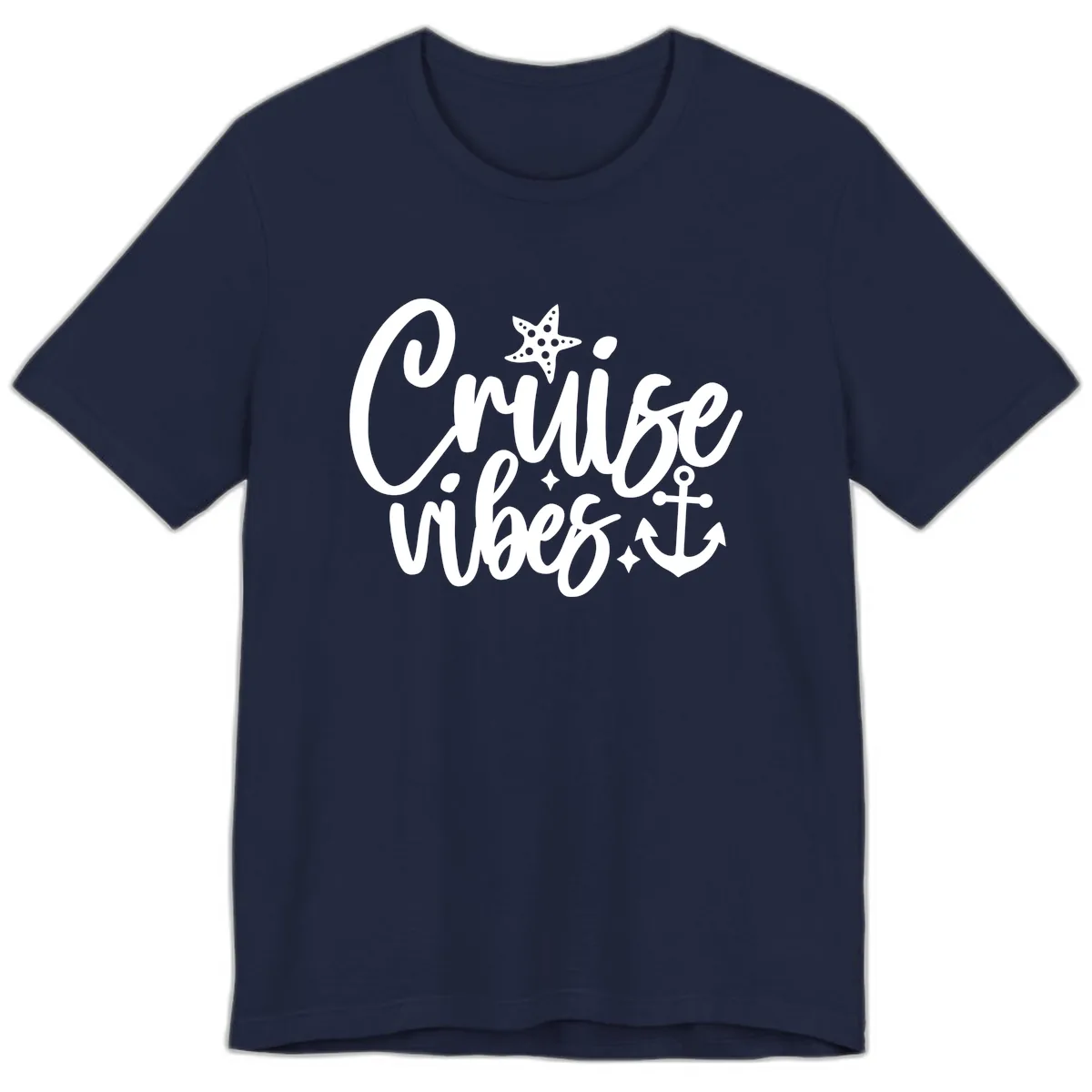 Cruise Vibes Nautical Themed Design Premium T-Shirt in Navy