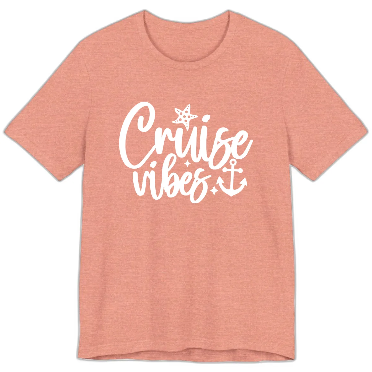 Cruise Vibes Nautical Themed Design Premium T-Shirt in Heather Sunset