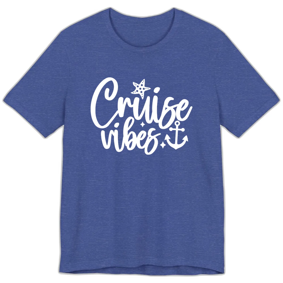 Cruise Vibes Nautical Themed Design Premium T-Shirt in Heather True Royal