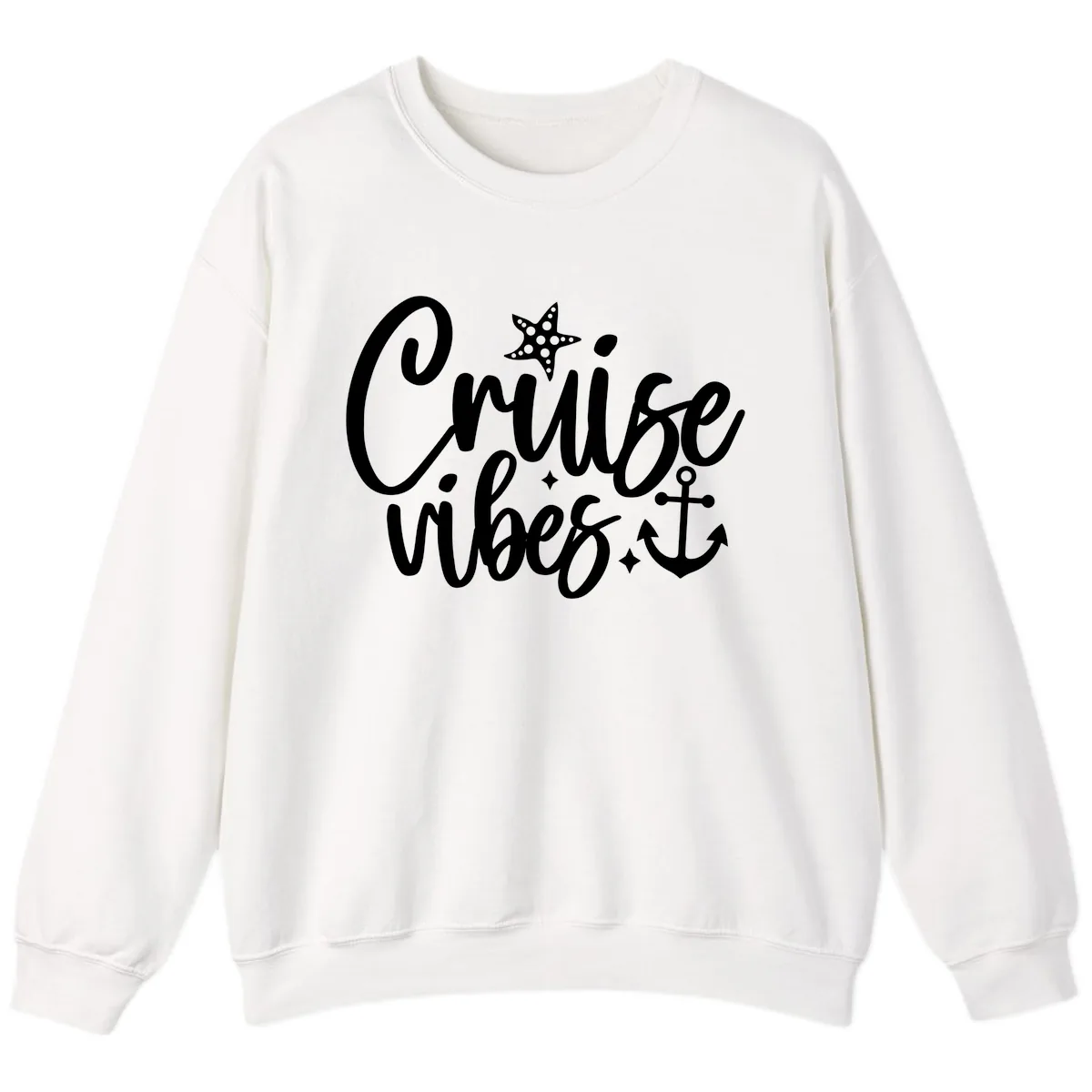Cruise Vibes Nautical Themed Design Sweatshirt in White