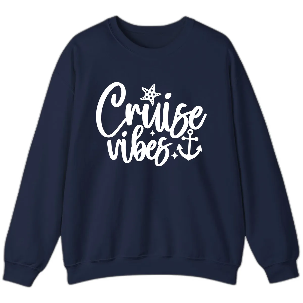 Cruise Vibes Nautical Themed Design Sweatshirt in Navy