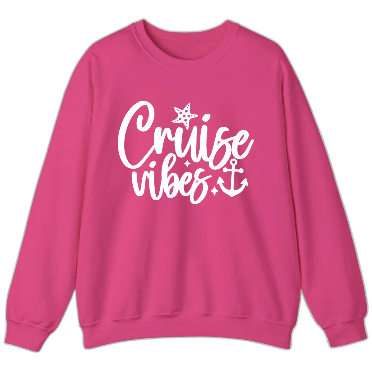 Cruise Vibes Nautical Themed Design Sweatshirt in Heliconia