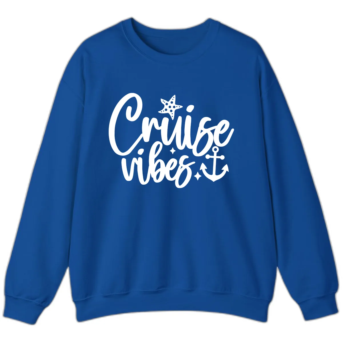 Cruise Vibes Nautical Themed Design Sweatshirt in Royal