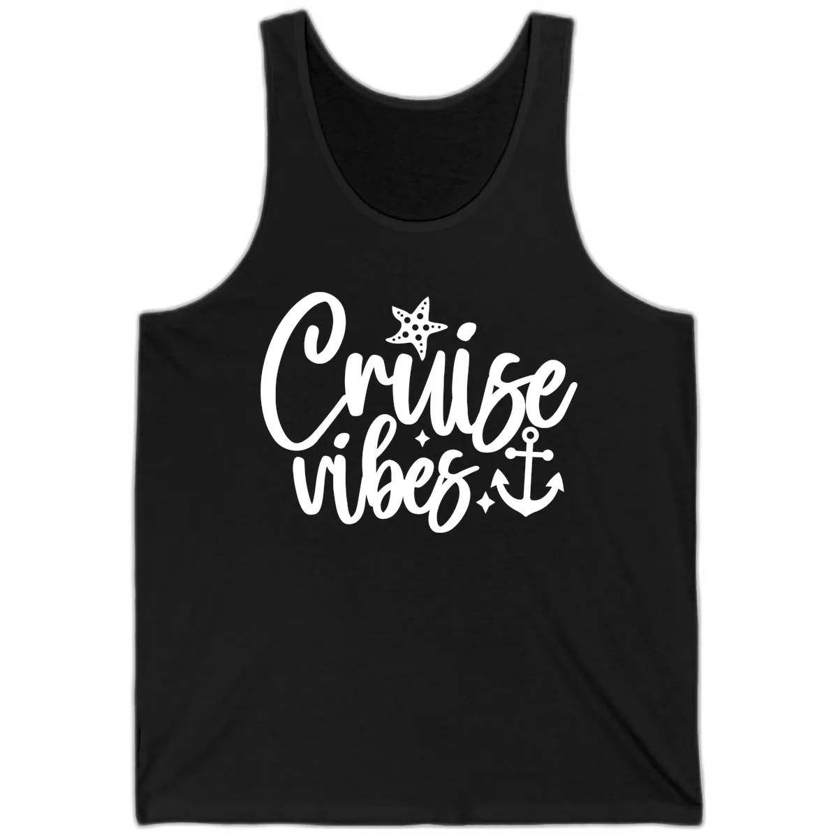 Cruise Vibes Nautical Themed Design Tank in Black