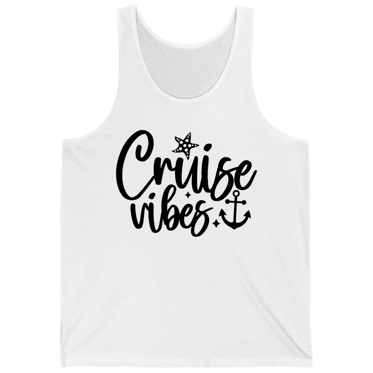 Cruise Vibes Nautical Themed Design Tank in White