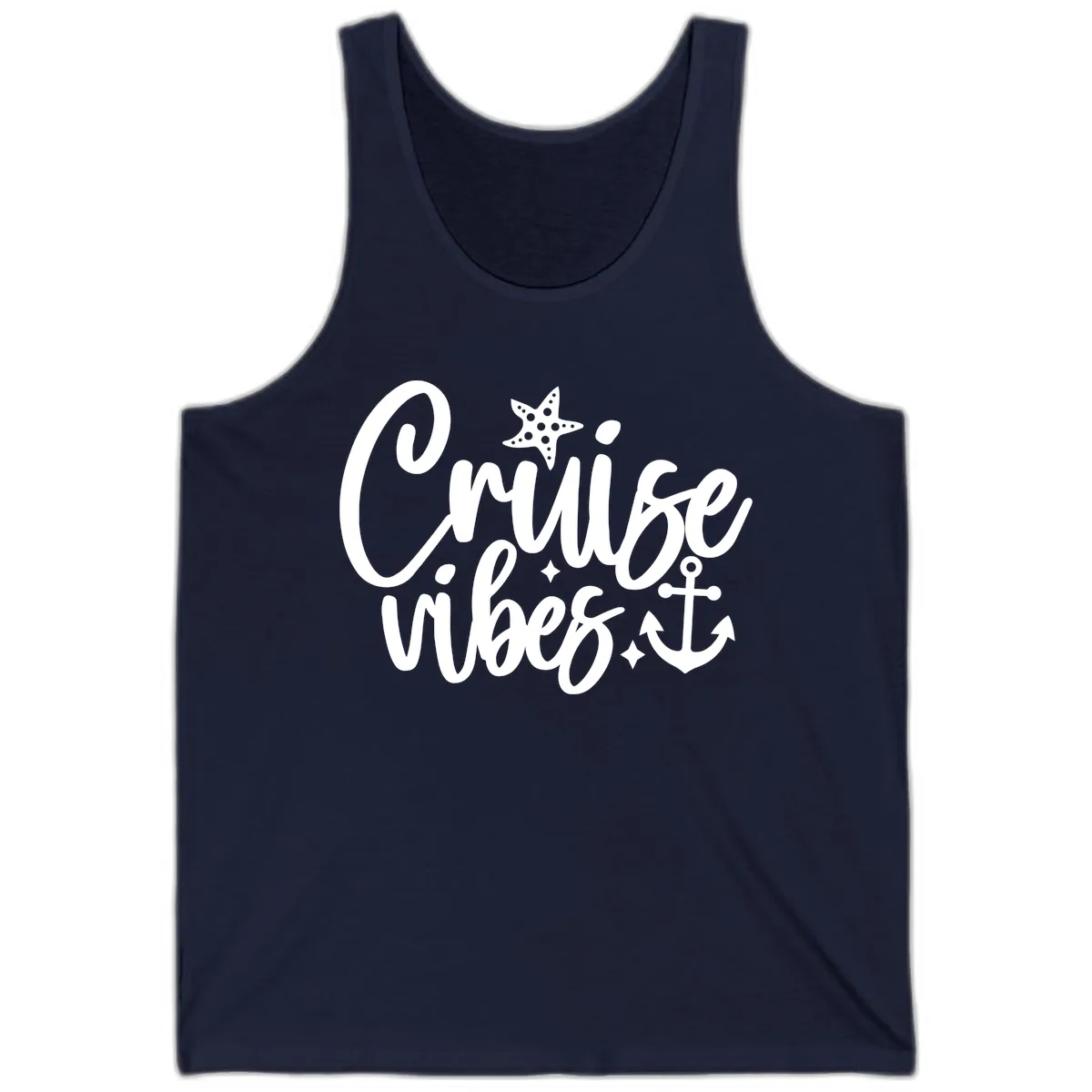 Cruise Vibes Nautical Themed Design Tank in Navy