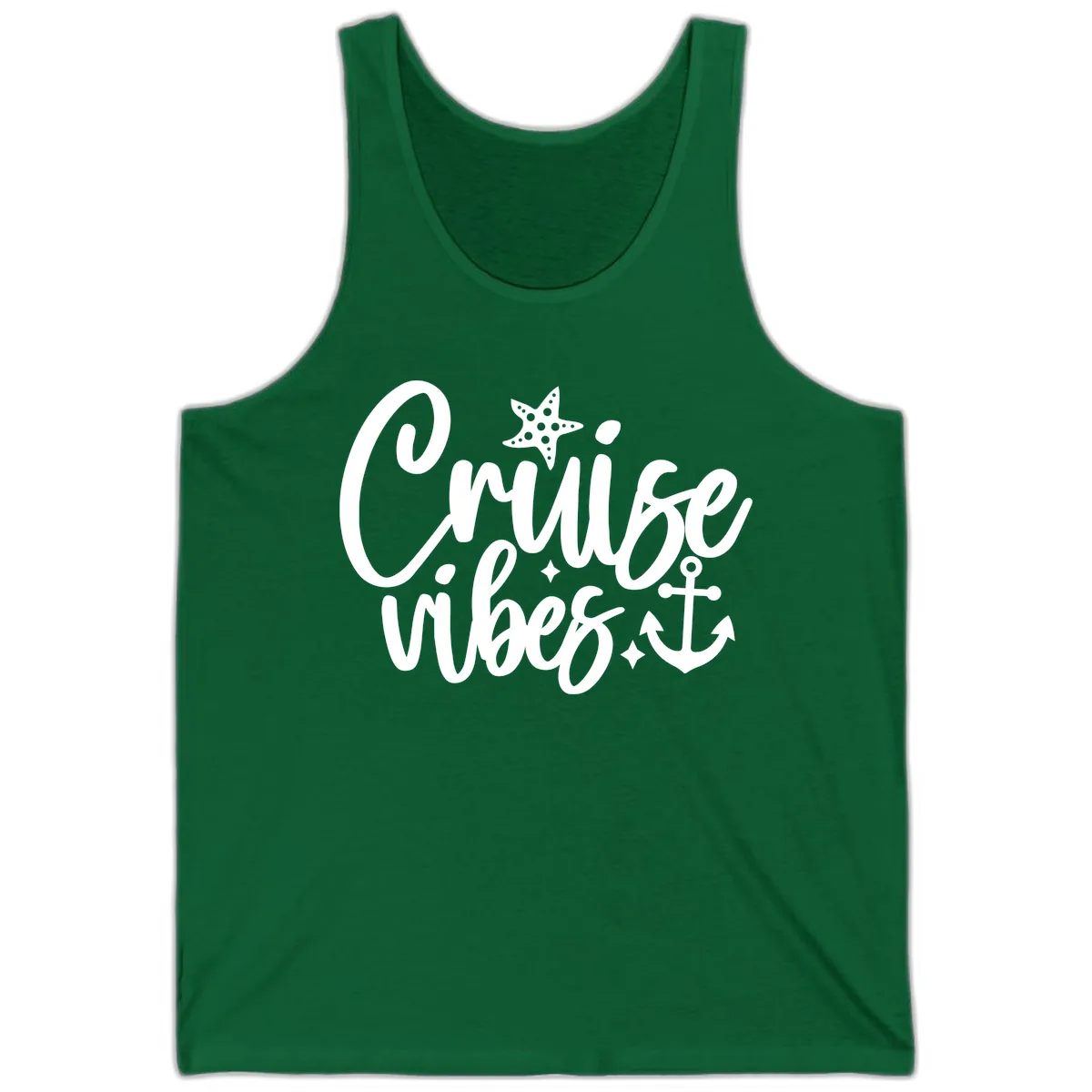 Cruise Vibes Nautical Themed Design Tank in Kelly